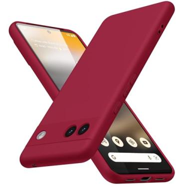 Imagem de JUNAUTTB Capa de silicone líquido para Google Pixel 6a, capa protetora de TPU macio, para Google Pixel 6A, capa protetora à prova de choque, proteção total, ajuste fino, durável, 15,5 cm, vermelho