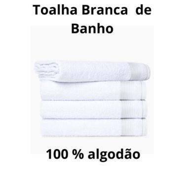 Imagem de Toalha De Banho Cor Branco Hotel Pousada Spa 100% Algodão ALTA ABSORÇÃ