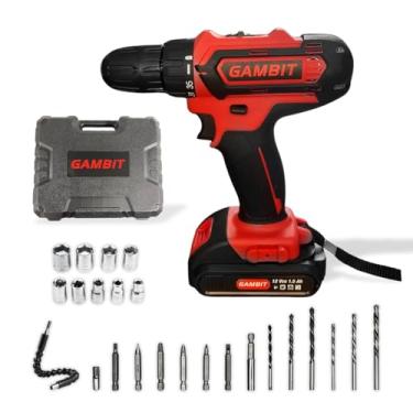 Imagem de Furadeira e Parafusadeira Gambit Sem Fio 12V, 35 Nm de Torque, Profissional, Maleta, Bivolt, Reversível