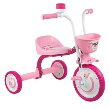Imagem de Triciclo Infantil com Cestinha Buzina Fon-fon Cor Rosa You 3 Girl Nath