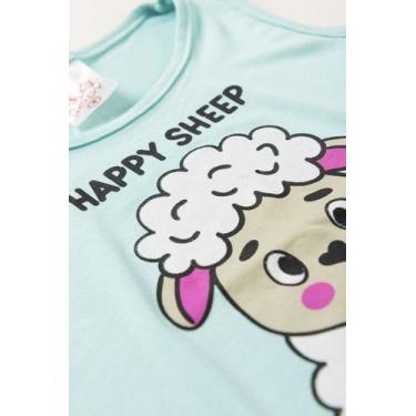 Imagem de Pijama Infantil Menina Happy Sheep - Bene Tex, 3, Verde agua