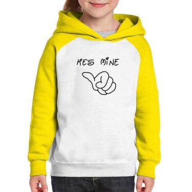Imagem de Moletom Infantil He's Mine - Foca na Moda, Branco, Amarelo, 14