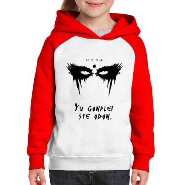 Imagem de Moletom Infantil Yu Gonplei Ste Odon - Foca na Moda, Branco, Vermelho,