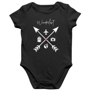 Imagem de Body Bebê Algodão Wanderlust - Foca na Moda, Preto, M