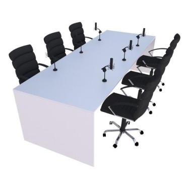 Imagem de Mesa para Podcast 100x233cm Off White Linha Premium 1.1 - Marcenaria O