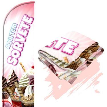 Imagem de Bandeira Para Wind Banner Dupla Face (só tecido) Sorvete - Fadrix