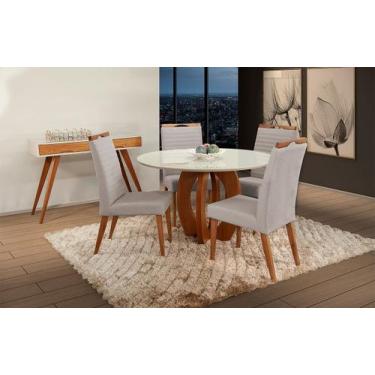 Imagem de Mesa de jantar + 4 Cadeiras Itália tampo 120 cm Castanho - Gran Decore