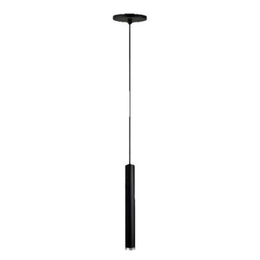 Imagem de Pendente Tubo Palito 30cm - Preto com Anel Prata - Trybo 