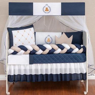 Imagem de Kit Berço Completo Padrão Americano Urso Príncipe Azul Marinho Menino 