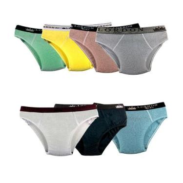 Imagem de Kit 12 Cuecas Infantil Slip Elástico Exposto Infantil Menino 100% Algo