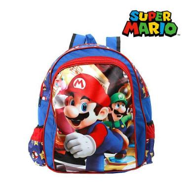 Imagem de Mochila Escolar Infantil Jogo Mario Bros De Costas - TOYS 2U