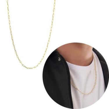 Imagem de Corrente cordão quadradinho 60cm banhada a ouro 18k Masculina  - Morga