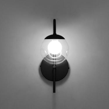 Imagem de Arandela LuminaLux ALX052 Colonial Globo Vidro 12cm Vintage, Preto Glo