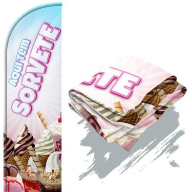 Imagem de Bandeira Para Wind Banner Dupla Face (só tecido) Sorvete M3 - Fadrix