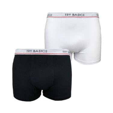 Imagem de Kit 2 Cuecas Boxers Infantil Box Algodão Cotton Conforto - Try Basics,
