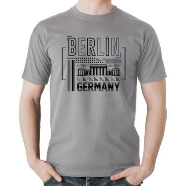 Imagem de Camiseta Algodão Berlim Alemanha - Foca na Moda, Cinza, G