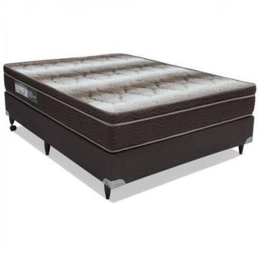 Imagem de CONJUNTO CAMA BOX CASAL LIGHT ORTOPÉDICO 2017 CORI MARROM 138x188x47 O