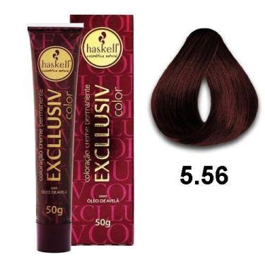 Imagem de Coloração Creme Haskell 5.56 Castanho Claro Acaju Avermelhado 50g