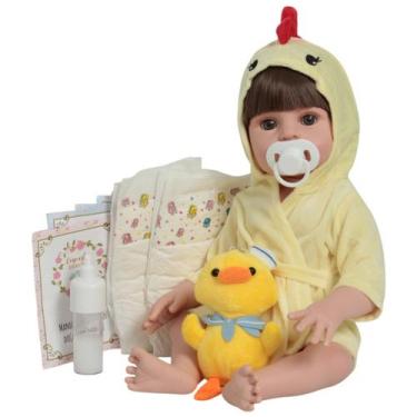 Imagem de Boneco Reborn Masculino Realista Saída de Banho + Pelúcia - Cegonha Re