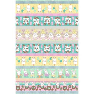 Imagem de Tecido Estampado para Patchwork - Páscoa : Barrado Páscoa Candy (0,50x