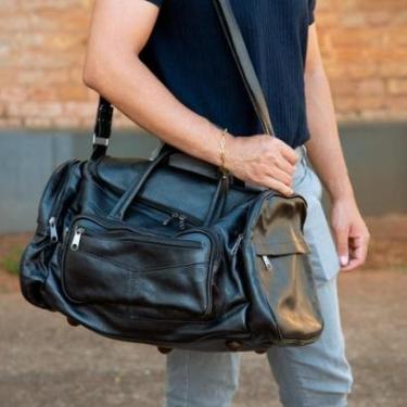 Imagem de Mala De Viagem Couro Legítimo Grande Com Compartimento Extra-Unissex