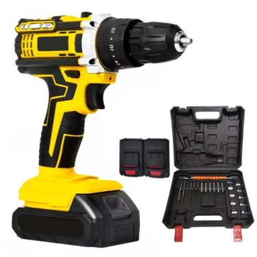 Imagem de Parafusadeira Furadeira 2 Baterias Bivolt com Maleta Ferramentas Const