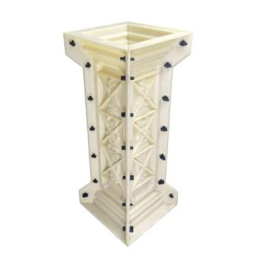 Imagem de DIYUNIMOULD Molde de varanda de concreto, molde de coluna de espaçamento de varanda de 67 cm para decoração de varanda de parque de jardim (floret), branco