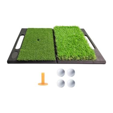 Imagem de Dynwave Tapete de golfe para tacadas Tapete de grama dobrável 4 bolas de prática Tapete de golfe para prática de chipping Tapete de golfe Tapete de balanço