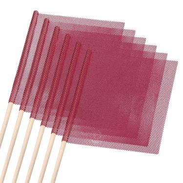 Imagem de PATIKIL Bandeiras de segurança, pacote com 6 bandeiras de carga de malha de 45 x 45 cm, bandeiras de carga ampla, sinalizadores de aviso com passador de madeira de 91 cm para caminhões, reboque,