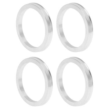 Imagem de INFINAUTO Anéis centralizados no cubo da roda do carro OD 87,1 mm para ID 71,6 mm eixo central de rodas amortecedores Hubrings liga de alumínio tom prata durável