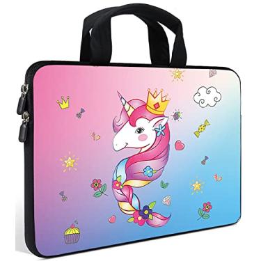 Imagem de AMARY 14 15 15.4 15.4 15.6 polegadas bolsa de laptop capa de neoprene capa de viagem macia para Dell Lenovo Toshiba HP Chromebook ASUS Acer (Unicórnio-1)