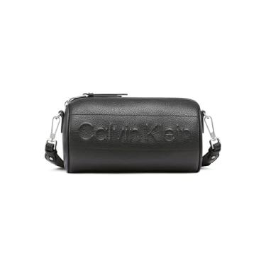 Imagem de Calvin Klein Bolsa transversal moderna essencial, preta/prata, tamanho único, Preto/prata, One Size