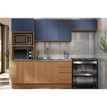 Imagem de Kit Cozinha Modulada 4 Peças Ciela (2Aéreo+1Balcão+1Paneleiro) C4P77 C