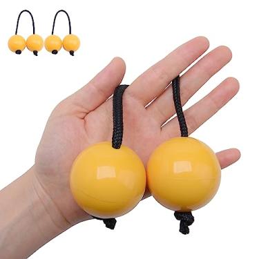 Imagem de 2 Pares de Agitadores Aslatua, Kashaka Instrumento Musical de Percussão Asalato Africano Bolas Rítmicas, Amarelo