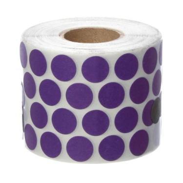 Imagem de Etiqueta Bolinha Controle Roxo 6Mm Rolo C/1000 Etiquetas - DC