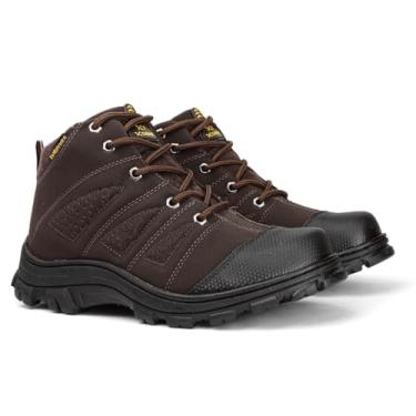 Imagem de Bota Masculina Adventure Coturno Trilha e Trabalho Com Bico PVC Impermeável (Café, BR, Adulto, Numérico, M, 38)