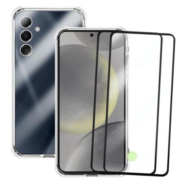 Imagem de Capa Capinha Case Anti Shock Slim Compatível Samsung Galaxy S24 Plus e 2 Pelicula de Vidro 3d Cobre Toda Tela