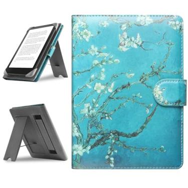 Imagem de HoYiXi Capa universal para eReader de 17,3 cm, 17,8 cm, compatível com Kindle/Kobo Clara HD/Kobo Clara 2E/Paperwhite/Pocketbook/Tolino eReader, capa de couro para leitor de e-book de 15,2 cm a 7
