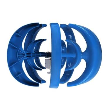 Imagem de 220v,HYZHANHONG Gerador de turbina eólica de 8000 W, 5 lâminas, gerador de eixo vertical eólico, dispositivo de geração de energia azul para carregamento, cabine ou casa móvel (48 V)