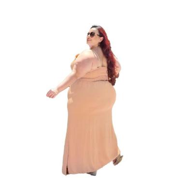 Imagem de Vestido Longo Feminino Plus Size Alçinha Evangelico Verao - MJVERISSIM