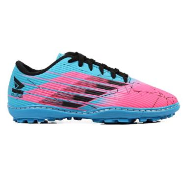 Imagem de Chuteira masculina society costurada antiderrapante sintético grama futebol