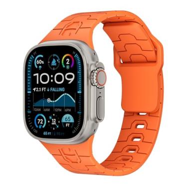 Imagem de Pulseira esportiva compatível com Apple Watch Ultra 2 de 49 mm, 46 mm, 45 mm, 44 mm, 42 mm, 41 mm, 40 mm, 38 mm, para homens e mulheres, pulseira de silicone para Apple Watch séries 10 9, 8, 7, 6, 5 4