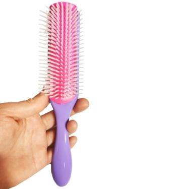 Imagem de 4 cores escova feminina desembaraçante estilo escova de cabelo couro cabeludo massageador salão cabeleireiro liso cacheado molhado pente (03)