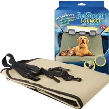 Imagem de Capa Impermeável Para Banco Traseiro De Carro Pra Pets Com Cinto De Segurança - Ideal Pra Viajar Preto
