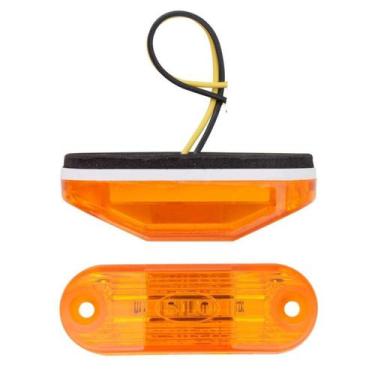 Imagem de 2 Lanterna LED Ônibus Caminhão Baú Trailer Van Barco Âmbar 12 Volts - 
