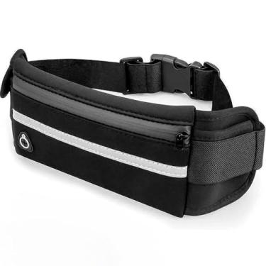 Imagem de Pochete Esportiva Slim Fitness Cintura Antifurto para Caminhada Corrida Academia Bike Porta Celular Cinta Lazer Documento Doleira Feminina Masculina Impermeável Premium (Preto)