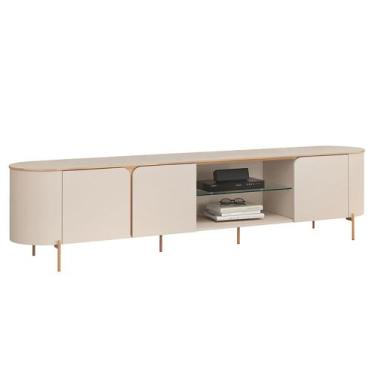 Imagem de Rack Para Sala de Estar TV 75 Pol Orgânico Harper D05 Off White - Lyam