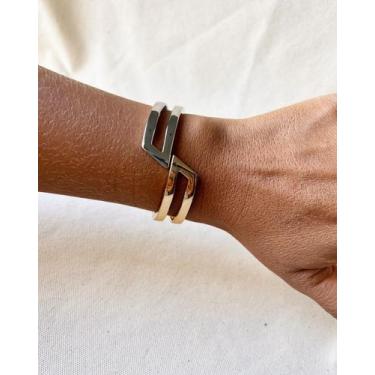 Imagem de Bracelete Prata e Dourado Sofia - Nilza Biju 