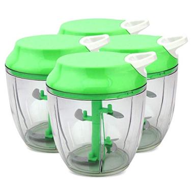 Imagem de KIT 4 Processadores Trituradores Manual 5 Lâminas 1200ml Verde