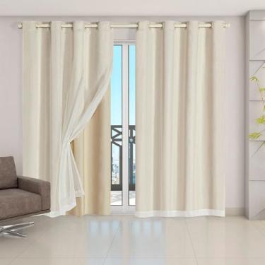 Imagem de Cortina Blackout PVC com Tecido Voil 4,20 m x 2,50 m - Quarto, Sala e 